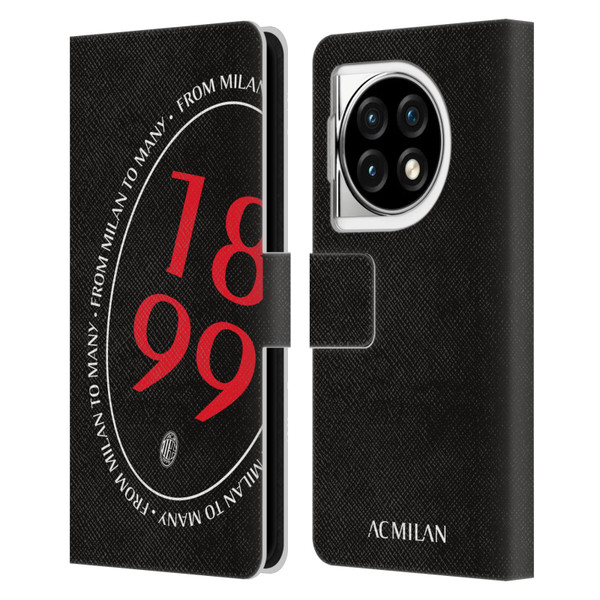 AC Milan Art 1899 Oversized Leather Book Wallet Case Cover For OPPO OnePlus Ace 3 5G
