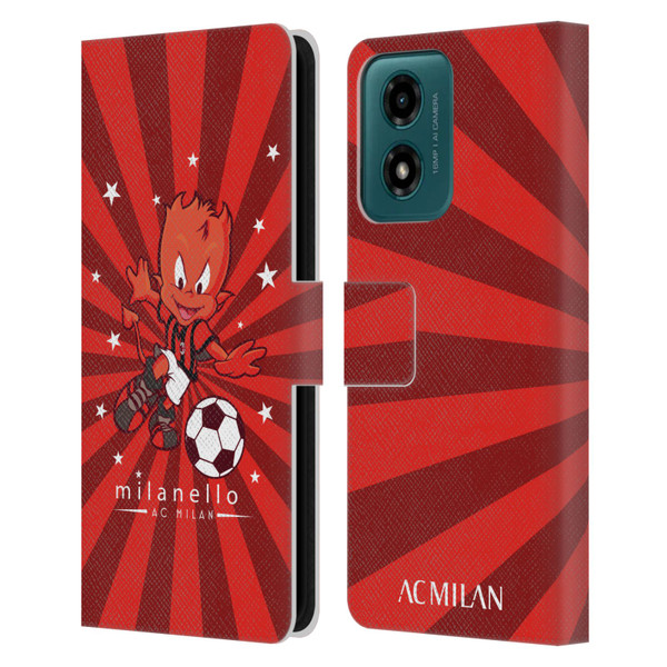 AC Milan Children Milanello 2 Leather Book Wallet Case Cover For Motorola Moto G04/G04s/G24 4G