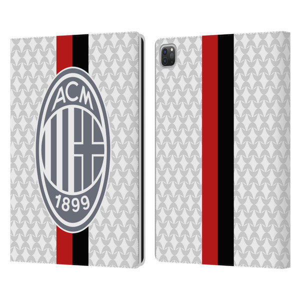 AC Milan 2023/24 Crest Kit Away Leather Book Wallet Case Cover For Apple iPad Pro 13 M4 2024