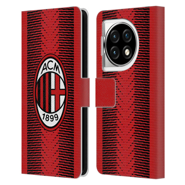 AC Milan 2023/24 Crest Kit Home Leather Book Wallet Case Cover For OPPO OnePlus Ace 3 5G