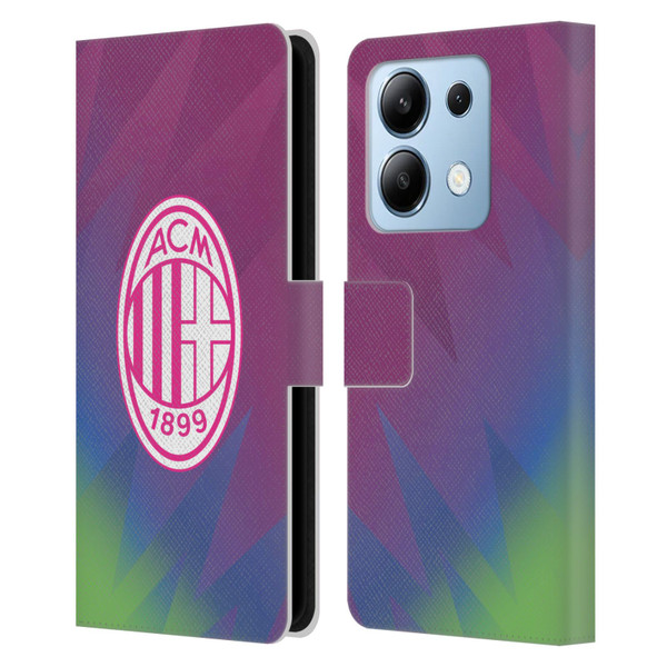 AC Milan 2023/24 Crest Kit Third Leather Book Wallet Case Cover For Xiaomi Redmi Note 13/13 Pro 5G