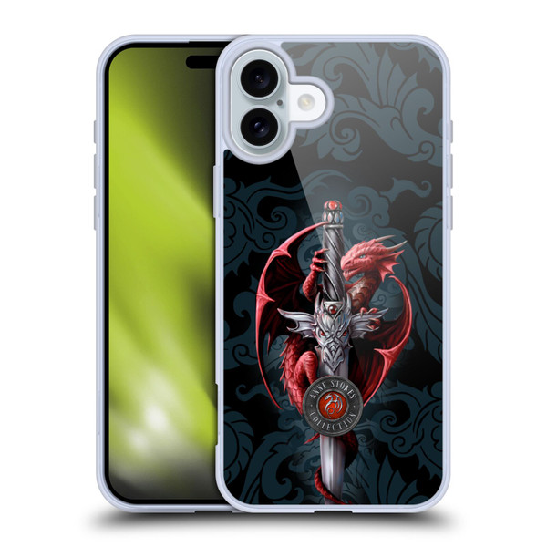 Anne Stokes Dragons Dagger Soft Gel Case for Apple iPhone 16 Plus
