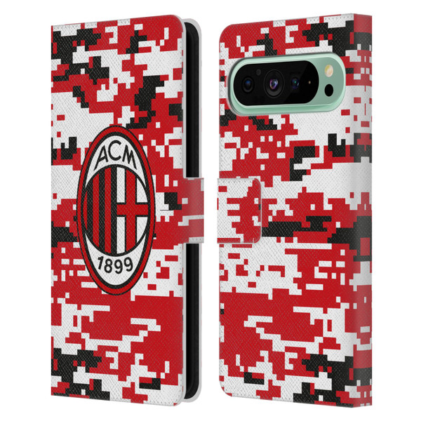 AC Milan Crest Patterns Digital Camouflage Leather Book Wallet Case Cover For Google Pixel 9 Pro XL