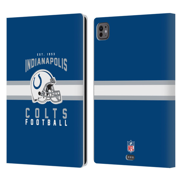 NFL Indianapolis Colts Graphics Helmet Typography Leather Book Wallet Case Cover For Apple iPad Pro 11 M4 2024