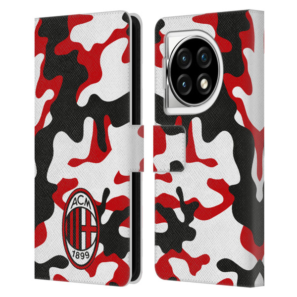 AC Milan Crest Patterns Camouflage Leather Book Wallet Case Cover For OPPO OnePlus Ace 3 5G