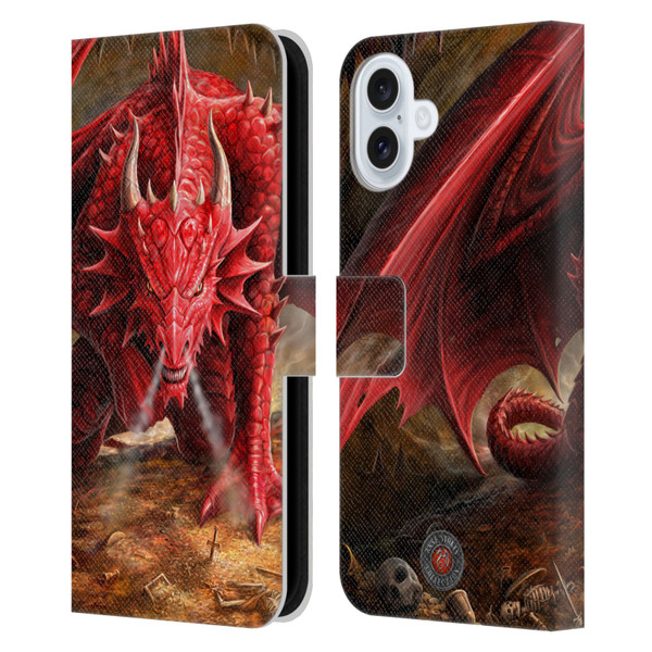 Anne Stokes Dragons Lair Leather Book Wallet Case Cover For Apple iPhone 16 Plus