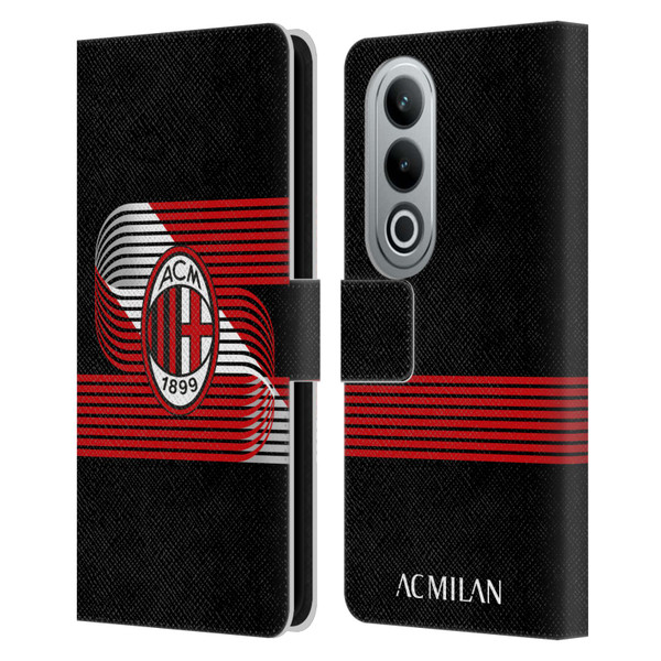 AC Milan Crest Patterns Diagonal Leather Book Wallet Case Cover For OPPO OnePlus Ace 3V 5G