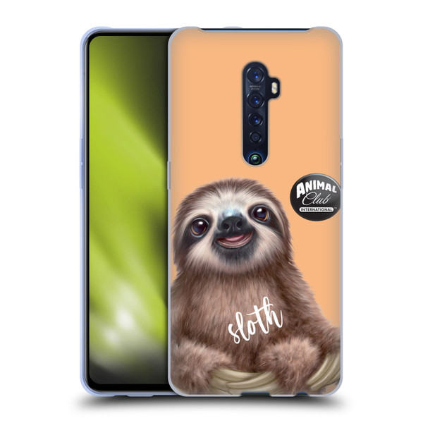 Animal Club International Faces Sloth Soft Gel Case for OPPO Reno 2