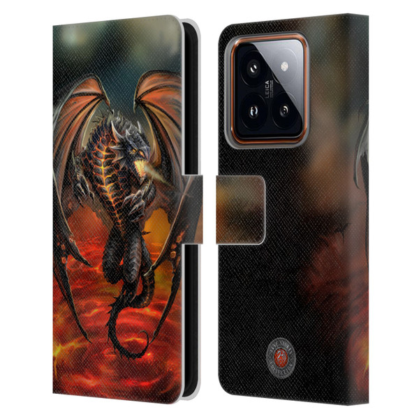 Anne Stokes Dragons Lava Leather Book Wallet Case Cover For Xiaomi 14