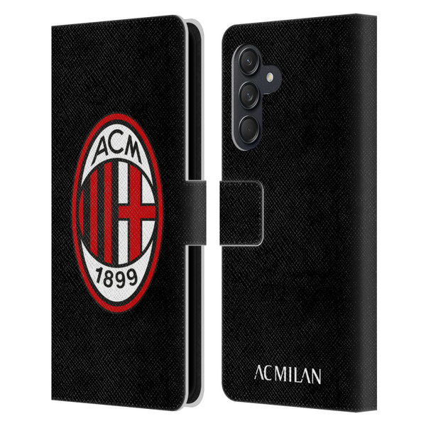 AC Milan Crest Full Colour Black Leather Book Wallet Case Cover For Samsung Galaxy M55 5G