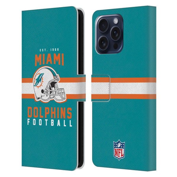 NFL Miami Dolphins Graphics Helmet Typography Leather Book Wallet Case Cover For Apple iPhone 16 Pro Max NFL Miami Dolphins Graphics Helmet Typography Leather Book Wallet Case Cover For Apple iPhone 16 Pro Max