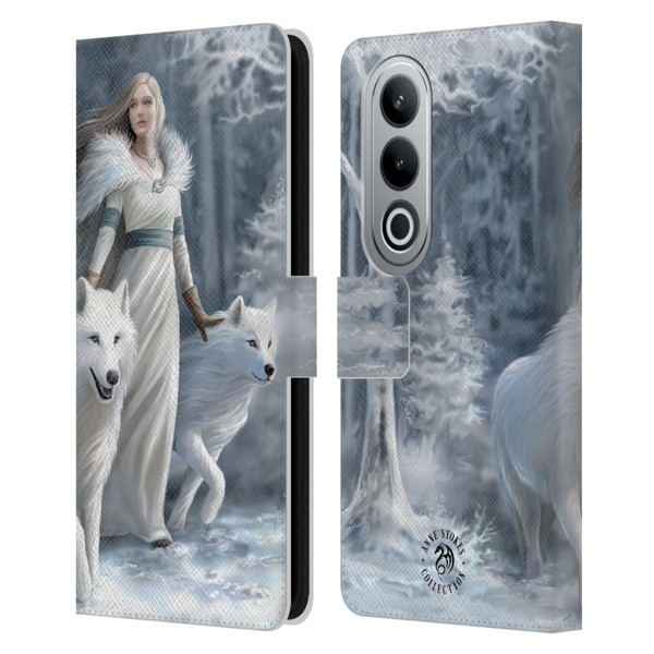 Anne Stokes Wolves Winter Guardians Leather Book Wallet Case Cover For OPPO OnePlus Ace 3V 5G