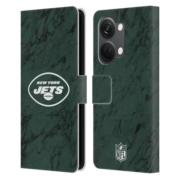 NFL New York Jets Graphics Coloured Marble Leather Book Wallet Case Cover For OnePlus Nord 3 5G