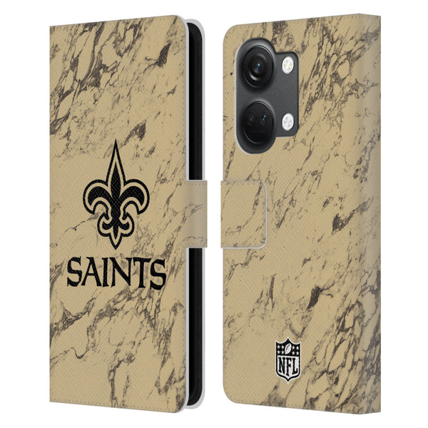 NFL New Orleans Saints Graphics Coloured Marble Leather Book Wallet Case Cover For OnePlus Nord 3 5G