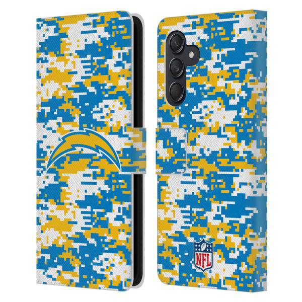 NFL Los Angeles Chargers Graphics Digital Camouflage Leather Book Wallet Case Cover For Samsung Galaxy M55 5G