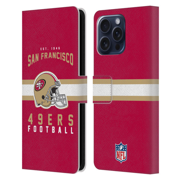 NFL San Francisco 49ers Graphics Helmet Typography Leather Book Wallet Case Cover For Apple iPhone 16 Pro Max