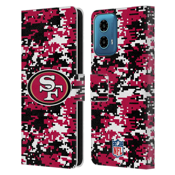 NFL San Francisco 49ers Graphics Digital Camouflage Leather Book Wallet Case Cover For Motorola Moto G34 5G