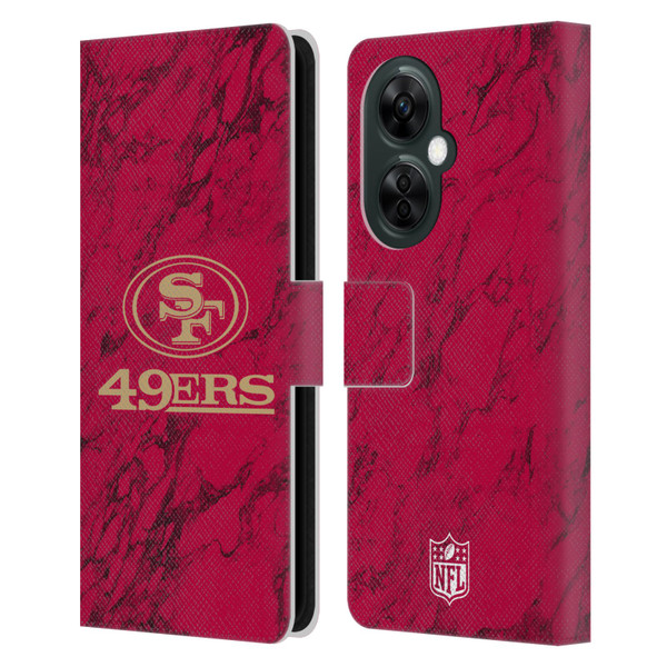 NFL San Francisco 49ers Graphics Coloured Marble Leather Book Wallet Case Cover For OnePlus Nord CE 3 Lite 5G