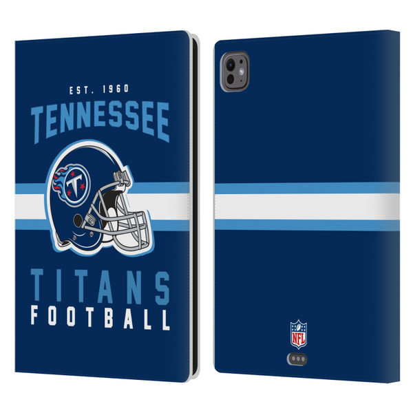 NFL Tennessee Titans Graphics Helmet Typography Leather Book Wallet Case Cover For Apple iPad Pro 11 M4 2024