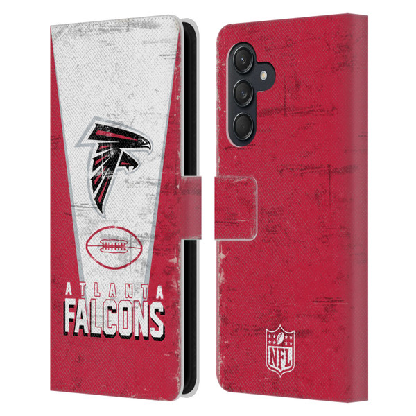NFL Atlanta Falcons Logo Art Banner Leather Book Wallet Case Cover For Samsung Galaxy M55 5G