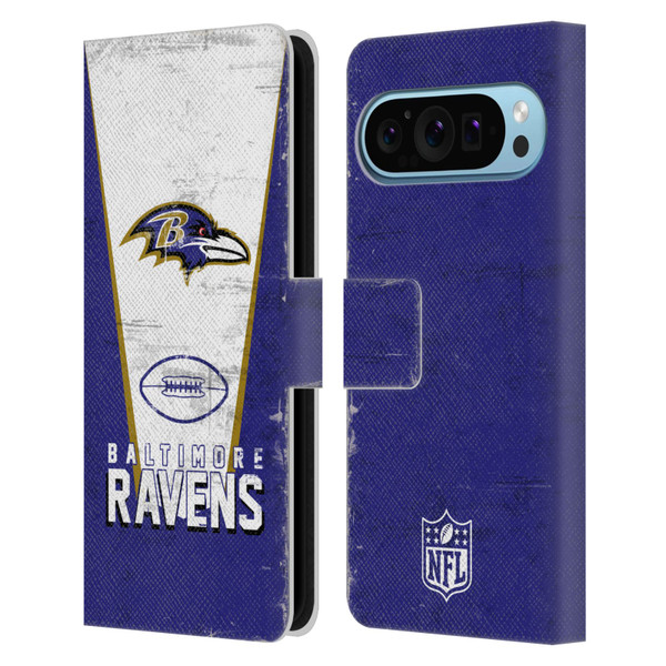 NFL Baltimore Ravens Logo Art Banner Leather Book Wallet Case Cover For Google Pixel 9 / Pixel 9 Pro