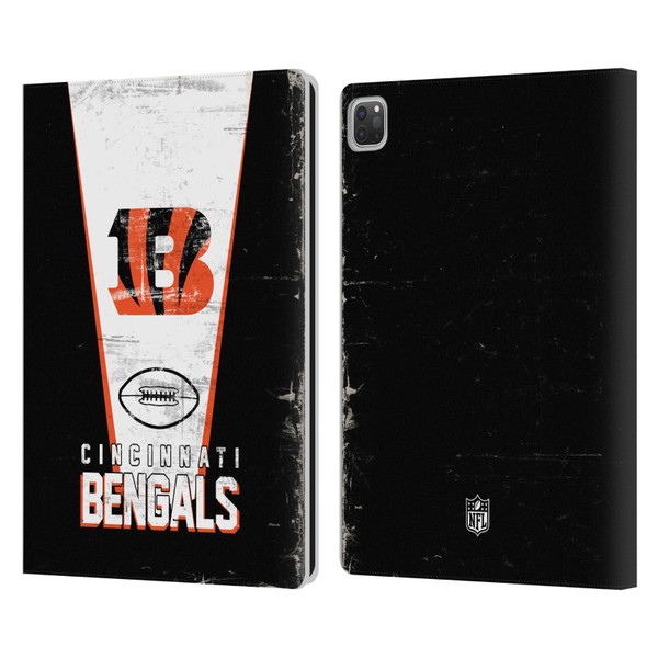 NFL Cincinnati Bengals Logo Art Banner Leather Book Wallet Case Cover For Apple iPad Pro 13 M4 2024