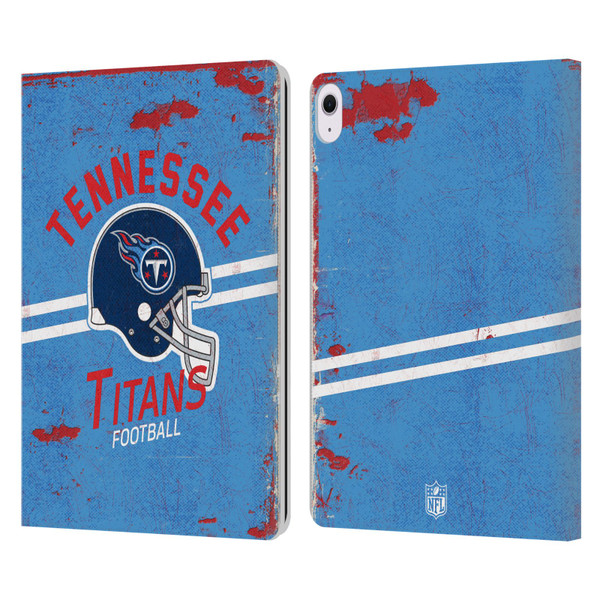 NFL Tennessee Titans Logo Art Helmet Distressed Leather Book Wallet Case Cover For Apple iPad Air 13 2024