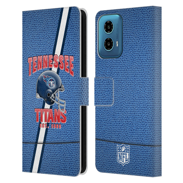 NFL Tennessee Titans Logo Art Football Stripes Leather Book Wallet Case Cover For Motorola Moto G34 5G