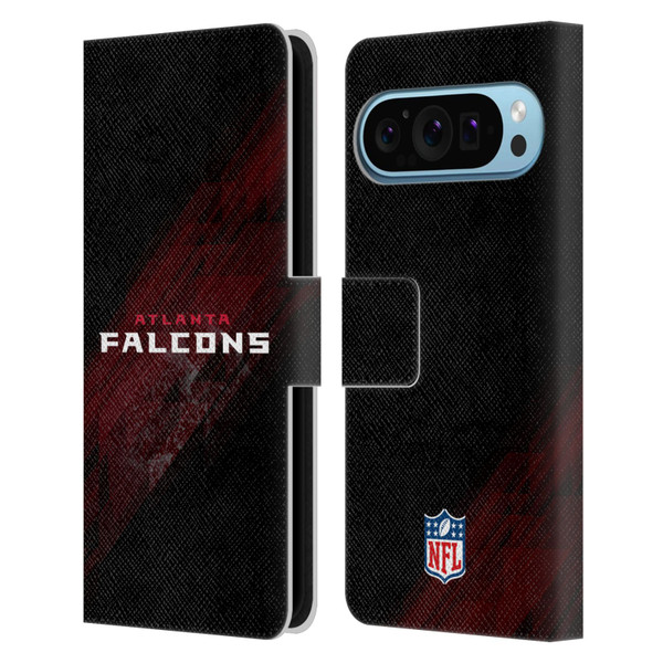 NFL Atlanta Falcons Logo Blur Leather Book Wallet Case Cover For Google Pixel 9 / Pixel 9 Pro