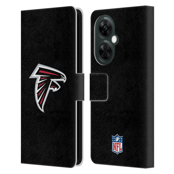 NFL Atlanta Falcons Logo Plain Leather Book Wallet Case Cover For OnePlus Nord CE 3 Lite 5G