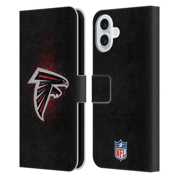NFL Atlanta Falcons Artwork LED Leather Book Wallet Case Cover For Apple iPhone 16 Plus