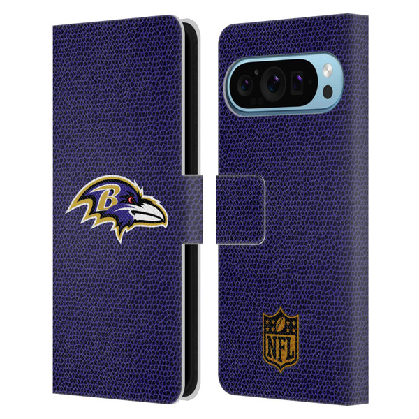 NFL Baltimore Ravens Logo Football Leather Book Wallet Case Cover For Google Pixel 9 / Pixel 9 Pro