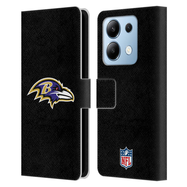 NFL Baltimore Ravens Logo Plain Leather Book Wallet Case Cover For Xiaomi Redmi Note 13/13 Pro 5G