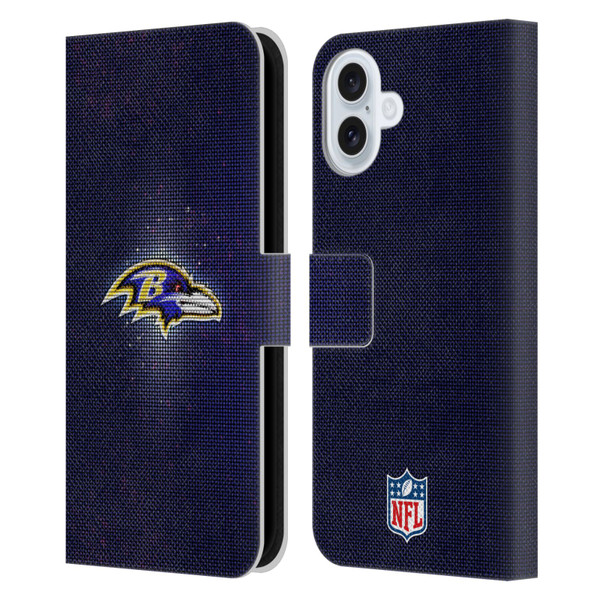 NFL Baltimore Ravens Artwork LED Leather Book Wallet Case Cover For Apple iPhone 16 Plus