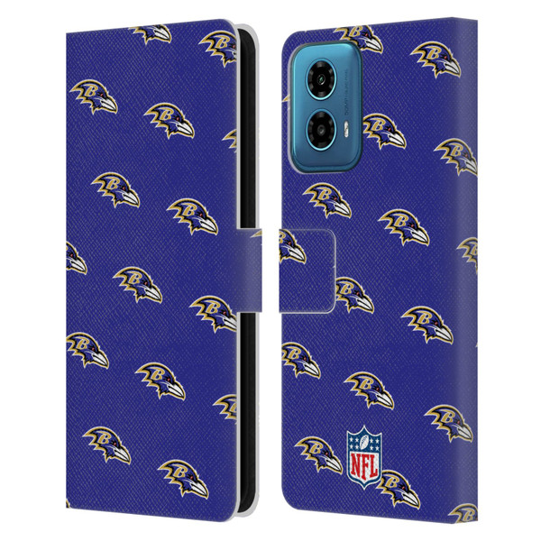 NFL Baltimore Ravens Artwork Patterns Leather Book Wallet Case Cover For Motorola Moto G34 5G