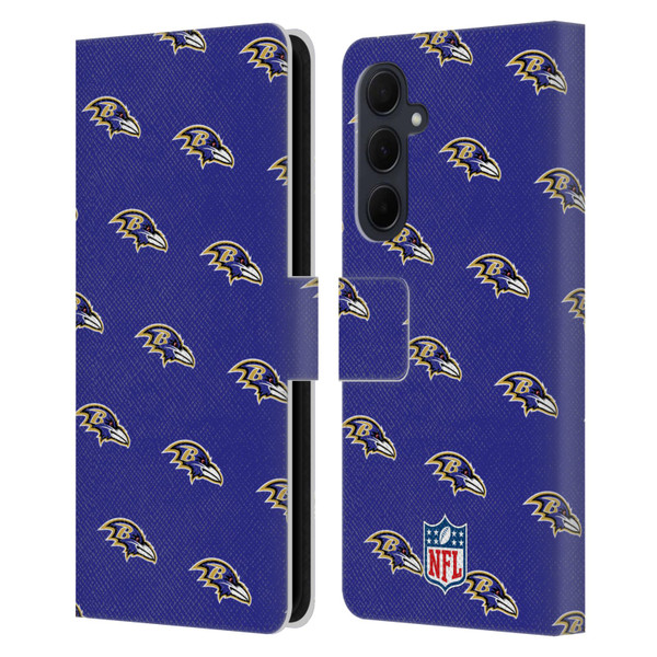 NFL Baltimore Ravens Artwork Patterns Leather Book Wallet Case Cover For Samsung Galaxy A35 5G