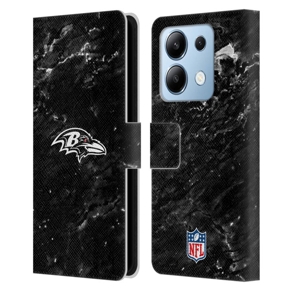 NFL Baltimore Ravens Artwork Marble Leather Book Wallet Case Cover For Xiaomi Redmi Note 13/13 Pro 5G