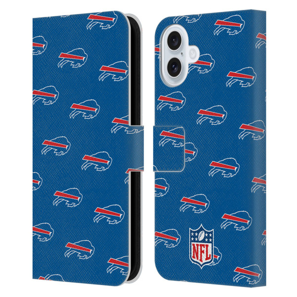 NFL Buffalo Bills Artwork Patterns Leather Book Wallet Case Cover For Apple iPhone 16 Plus