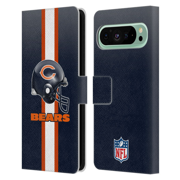 NFL Chicago Bears Logo Helmet Leather Book Wallet Case Cover For Google Pixel 9 Pro XL