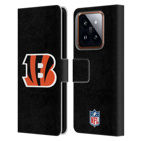 NFL Cincinnati Bengals Logo Plain Leather Book Wallet Case Cover For Xiaomi 14