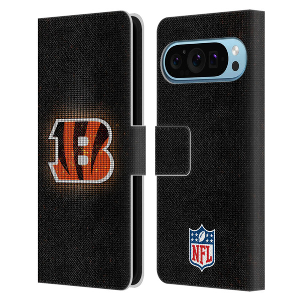 NFL Cincinnati Bengals Artwork LED Leather Book Wallet Case Cover For Google Pixel 9 / Pixel 9 Pro