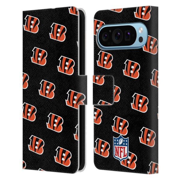 NFL Cincinnati Bengals Artwork Patterns Leather Book Wallet Case Cover For Google Pixel 9 / Pixel 9 Pro