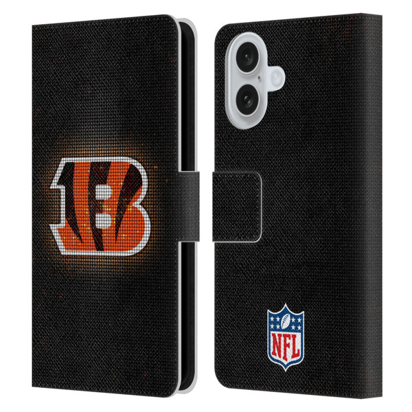 NFL Cincinnati Bengals Artwork LED Leather Book Wallet Case Cover For Apple iPhone 16