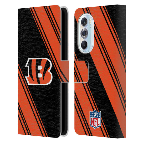 NFL Cincinnati Bengals Artwork Stripes Leather Book Wallet Case Cover For Motorola Edge X30