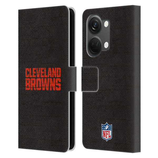 NFL Cleveland Browns Logo Distressed Look Leather Book Wallet Case Cover For OnePlus Nord 3 5G