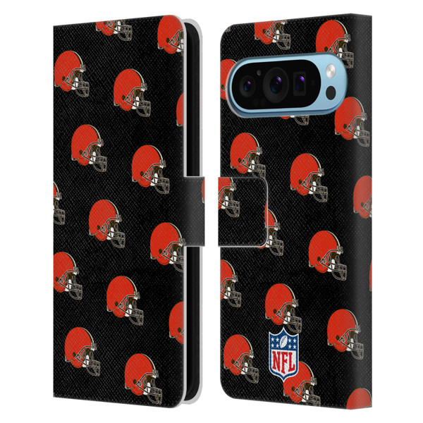 NFL Cleveland Browns Artwork Patterns Leather Book Wallet Case Cover For Google Pixel 9 / Pixel 9 Pro