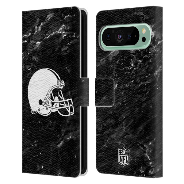 NFL Cleveland Browns Artwork Marble Leather Book Wallet Case Cover For Google Pixel 9 Pro XL