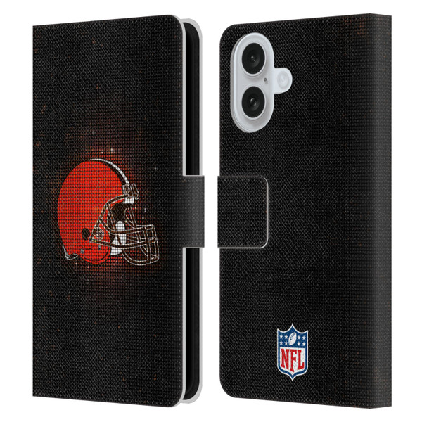 NFL Cleveland Browns Artwork LED Leather Book Wallet Case Cover For Apple iPhone 16
