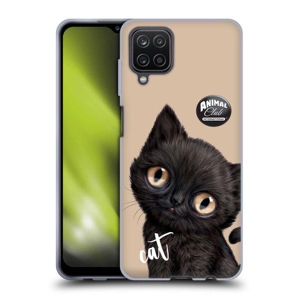 Animal Club International Faces Black Cat Soft Gel Case for Samsung Galaxy A12 (2020)