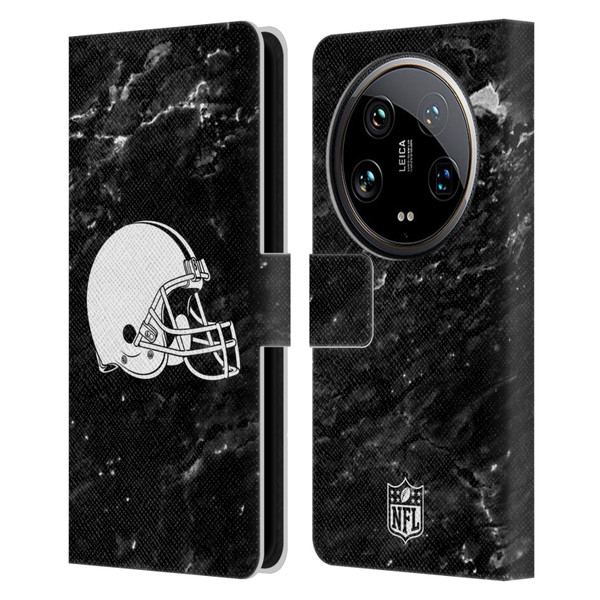 NFL Cleveland Browns Artwork Marble Leather Book Wallet Case Cover For Xiaomi 14 Ultra